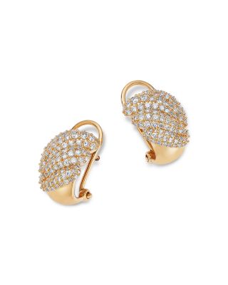 Pave Diamond Statement Earrings in 14K Yellow Gold, 1.0 tcw