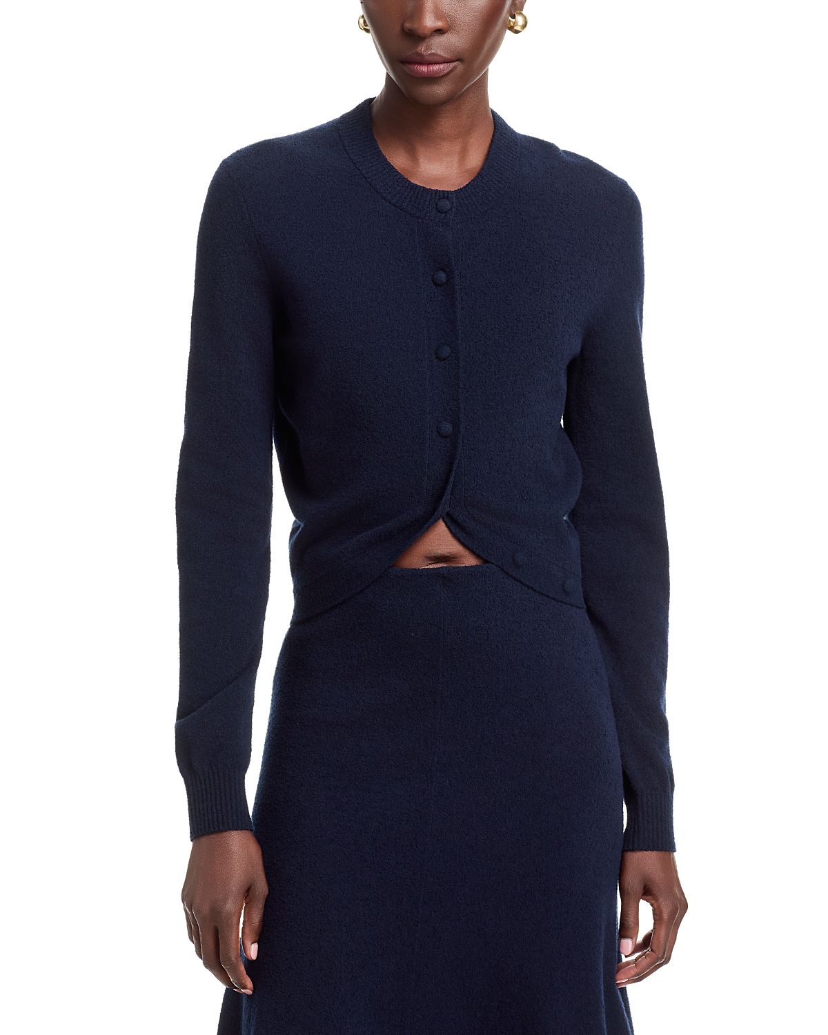 A. l.c. Solenne Curved Hem Button Front Cardigan