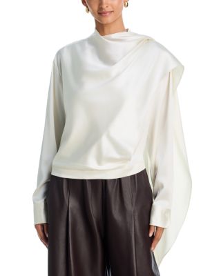 Nadine Silk Blend Draped Blouse