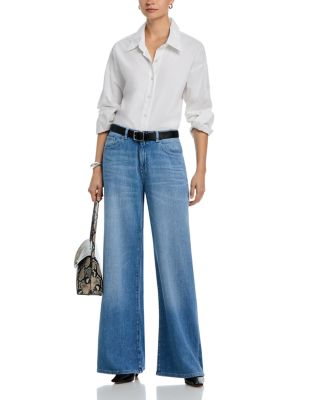 Alex Low Rise Baggy Wide Leg Jeans in Riverbank