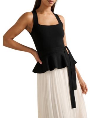  Women's Peony Pleat Mixed Dress