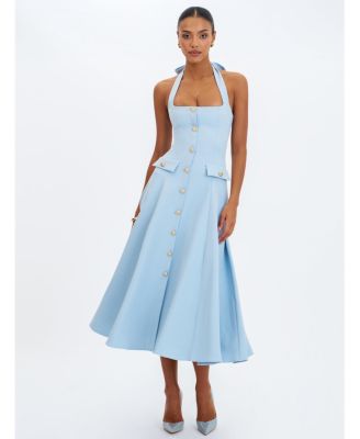  Gillian Halter A-Line Midi Dress