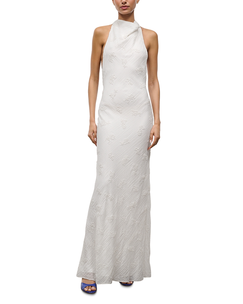 Staud Roselle Cowl Neck Backless Dress