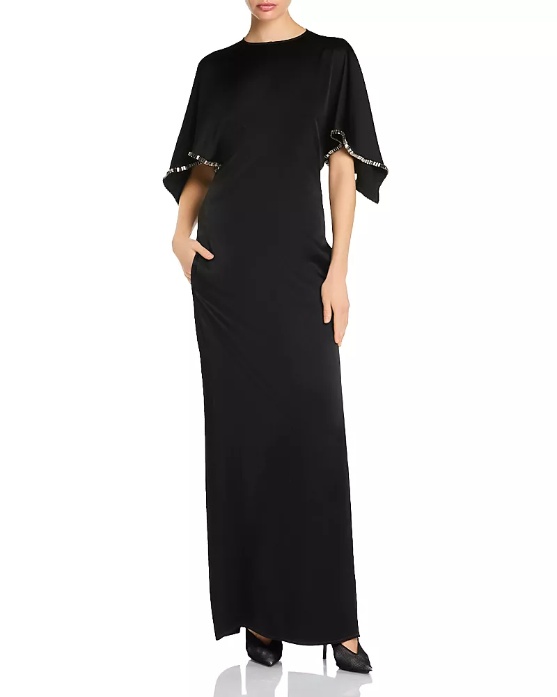 Stella McCartney Rhinestone Trim Maxi Dress