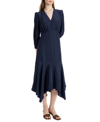 Carina Silk Midi Handkerchief Dress