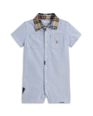 Boys' Madras Collar Cotton Oxford Shortall - Baby