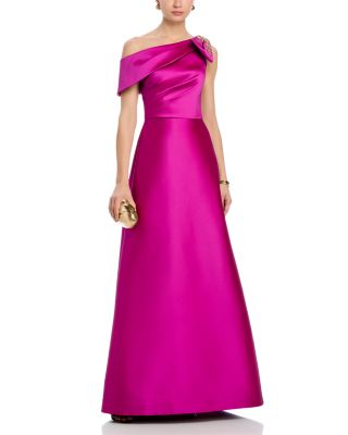 Mikado Asymmetrical Bow Gown