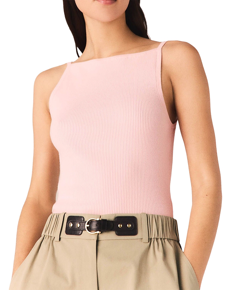 Maje Liyo High Straight Neck Top