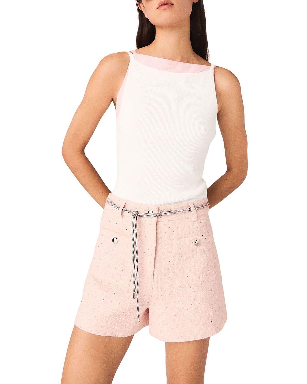 Maje Liyo High Straight Neck Top