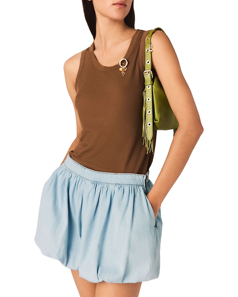 Maje Iou Chambray Balloon Skort