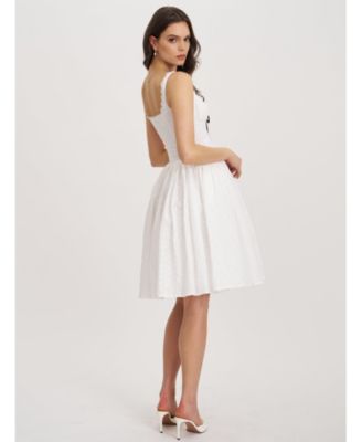  Madison Cotton Eyelet Square Neck Midi Dress