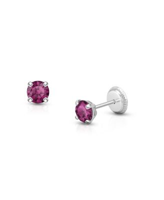 Girls' 14K Gold Crystal Birthstone Stud Earrings - Baby, Little Kid, Big Kid