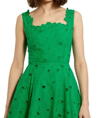  Embroidered Floral A Line Sleeveless Midi Dress