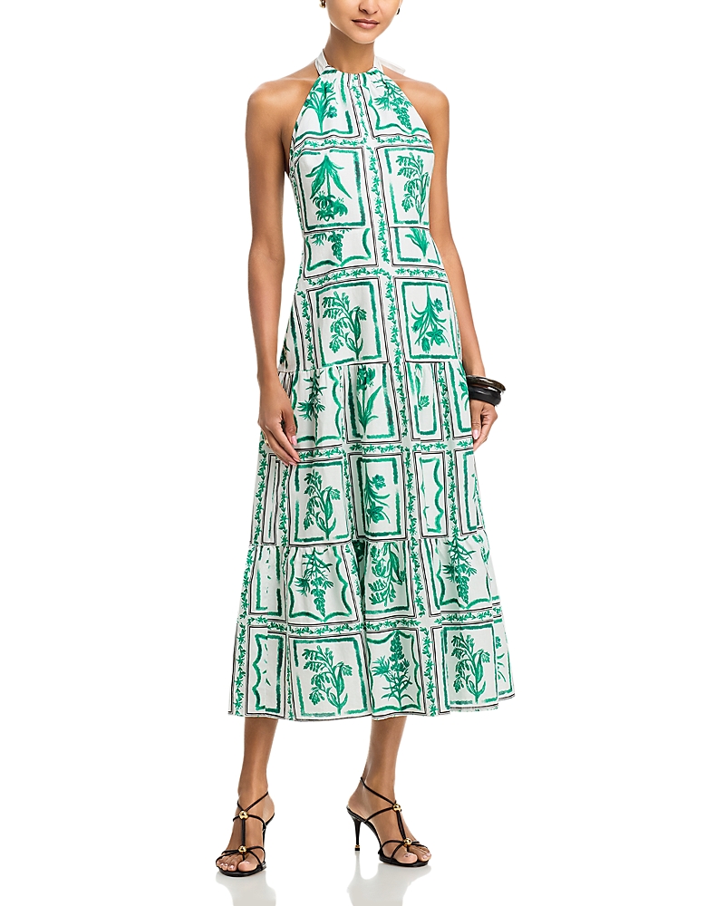 Milly Floral Tile Linen Hayden Dress