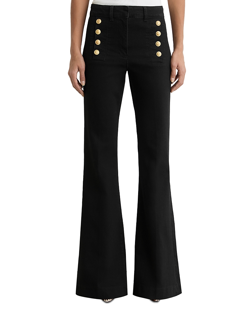 Reiss Petites Athena Flare Leg Jeans in Black
