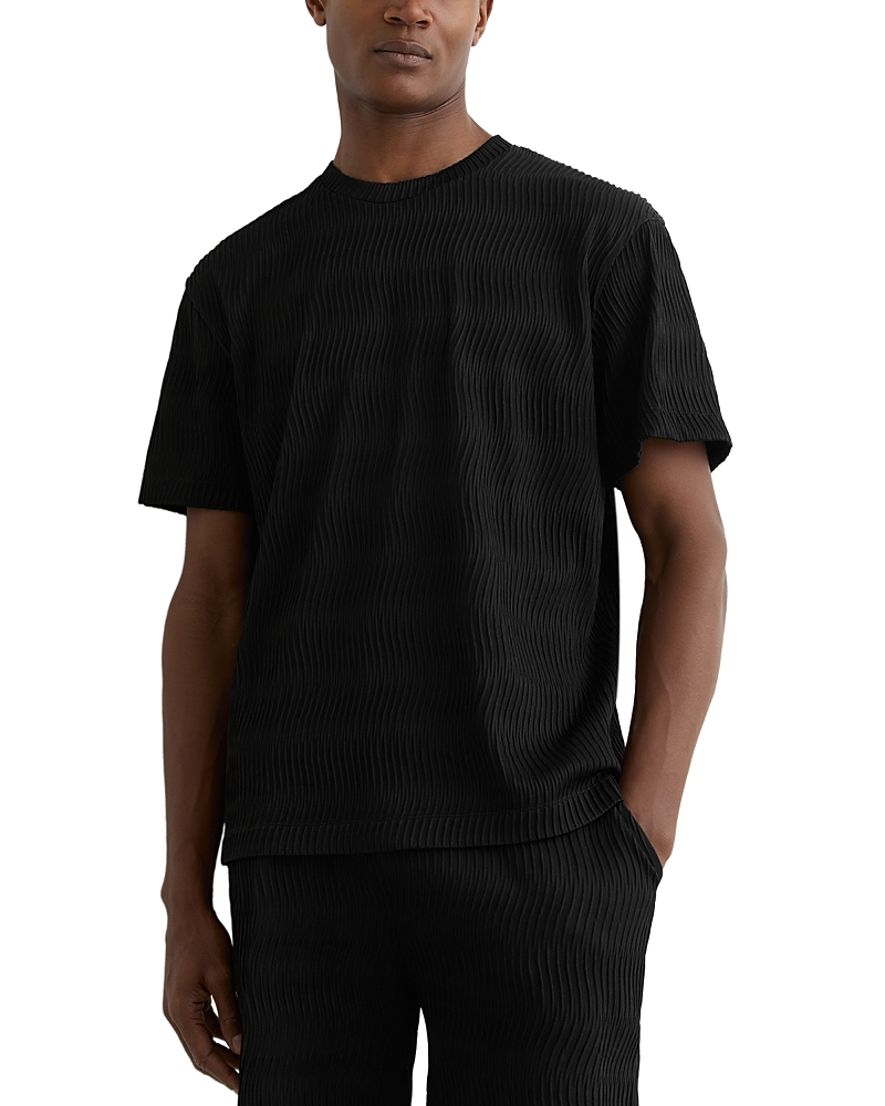 Reiss Relaxed Fit Textured Wave Jacquard T-Shirt