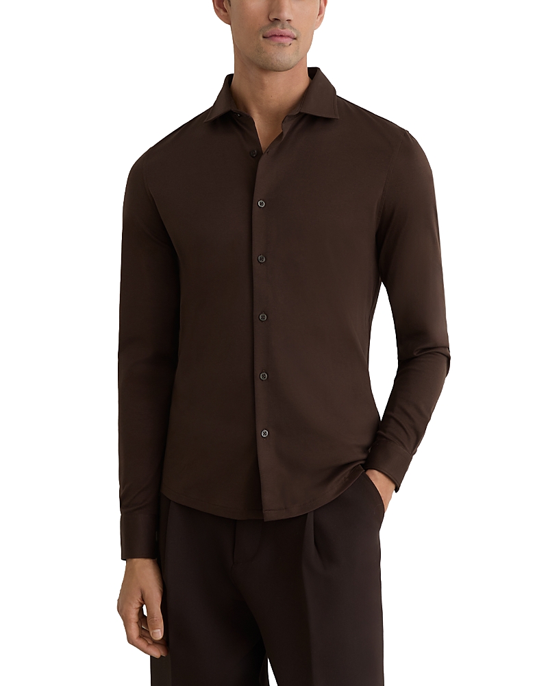 Reiss Slim Fit Brown Shirt