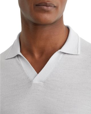 Open Collar Merino Wool Polo Shirt