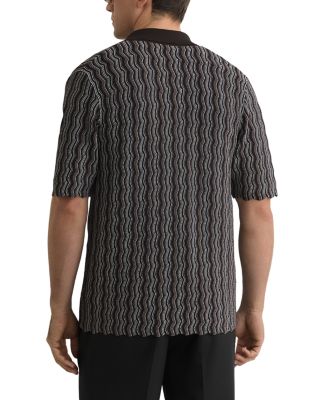 Cuban Collar Wavy Pattern Shirt