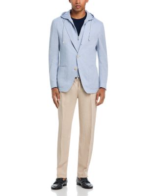 Cotton Linen Jersey Jacket With Removable Hoodie