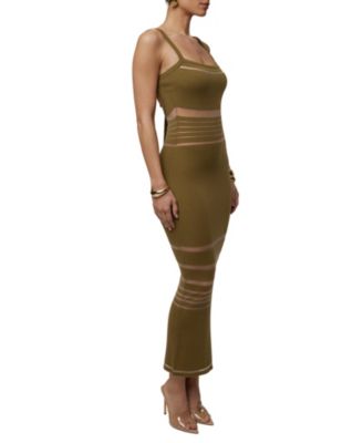  Striped Rib Knit Dress