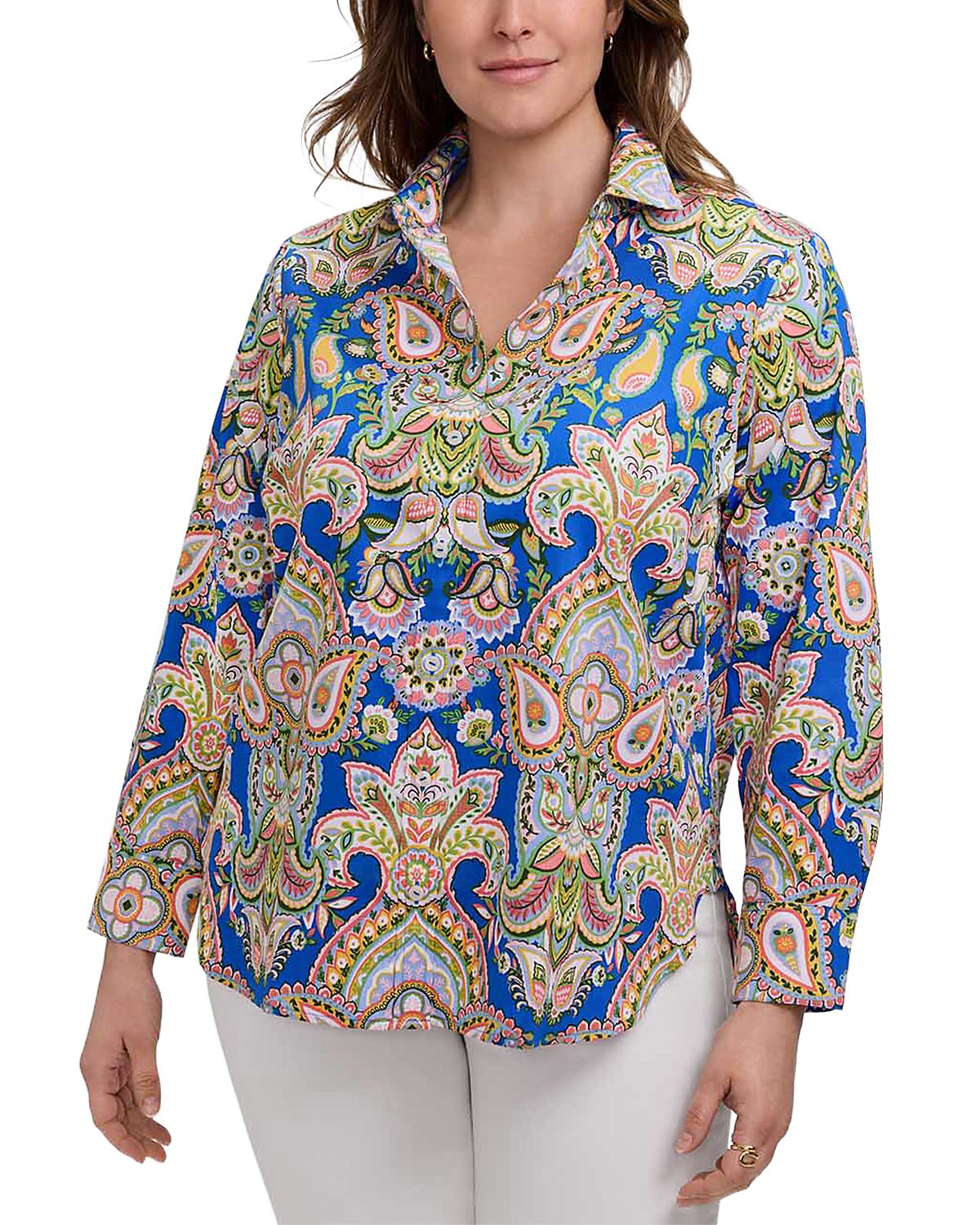 Foxcroft Plus Meghan Long Sleeve Shirt