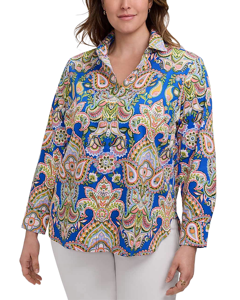 Foxcroft Plus Meghan Long Sleeve Shirt