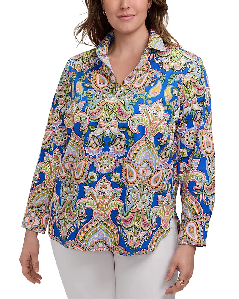 Foxcroft Plus Meghan Long Sleeve Shirt