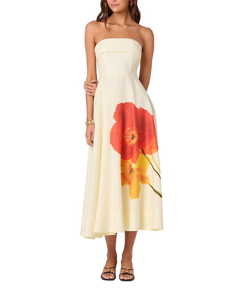 Astr the Label Ximena Strapless Midi Dress