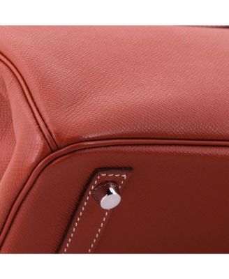 Birkin 30 Handbag Orange Epsom with Palladium Hardware