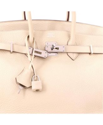 Birkin 35 Handbag Light Clemence with Palladium Hardware