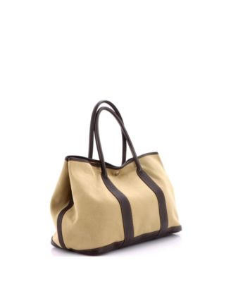 36 Garden Party Tote Toile and Leather