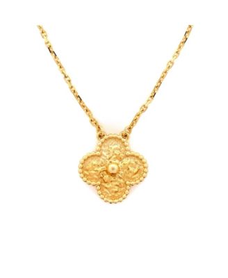  Vintage Alhambra Pendant Necklace 18K Gold, 16.5"