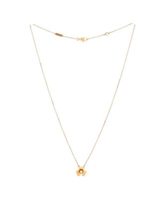  Mini Frivole Pendant Necklace 18K Gold and Diamond, 17.75"