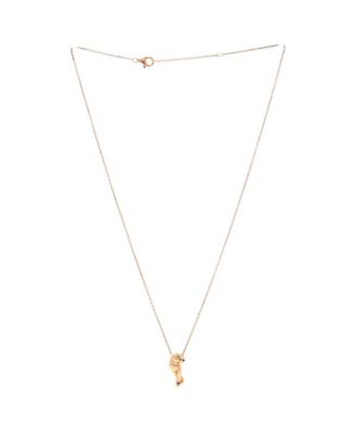  Small Panthere de Cartier Pendant Necklace 18K Rose Gold with Lacquer and Tsavorite, 16.25"