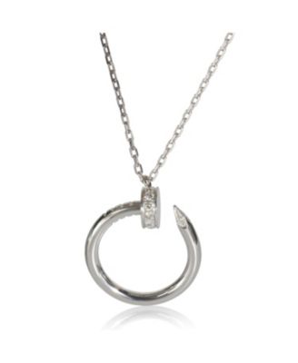  Juste Un Clou 18k White Gold Necklace, 16-19"