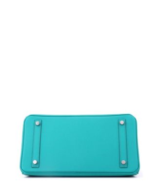 Birkin 30 Handbag Blue Epsom with Palladium Hardware