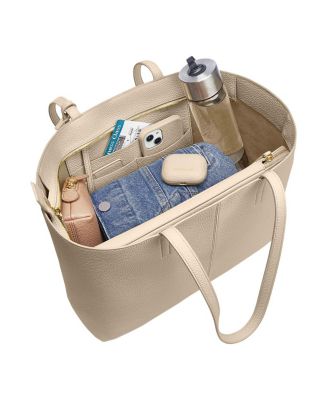 Large Leather Zipped Soft Tote