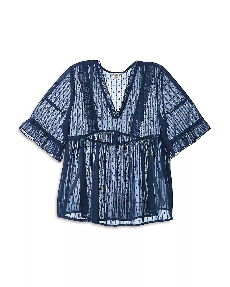 Jovonna London Lace Short Sleeve Blouse - Exclusive