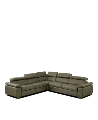 Dormitina 4-Piece Power Reclining Leather Sleeper Sectional