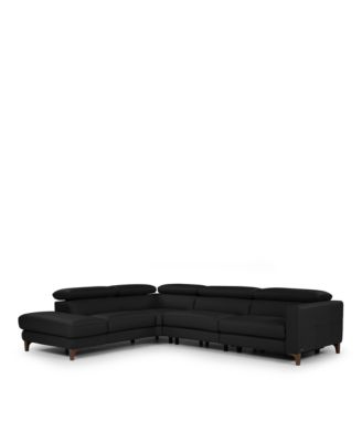 Messina Three Piece Double Motion Leather Sectional