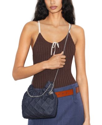 Fleming Mini Soft Denim Hobo Bag