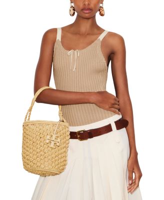 Ella Hand Crochet Straw Bucket Bag