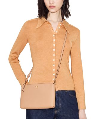 Small Kira Pebbled Leather Top-Zip Crossbody