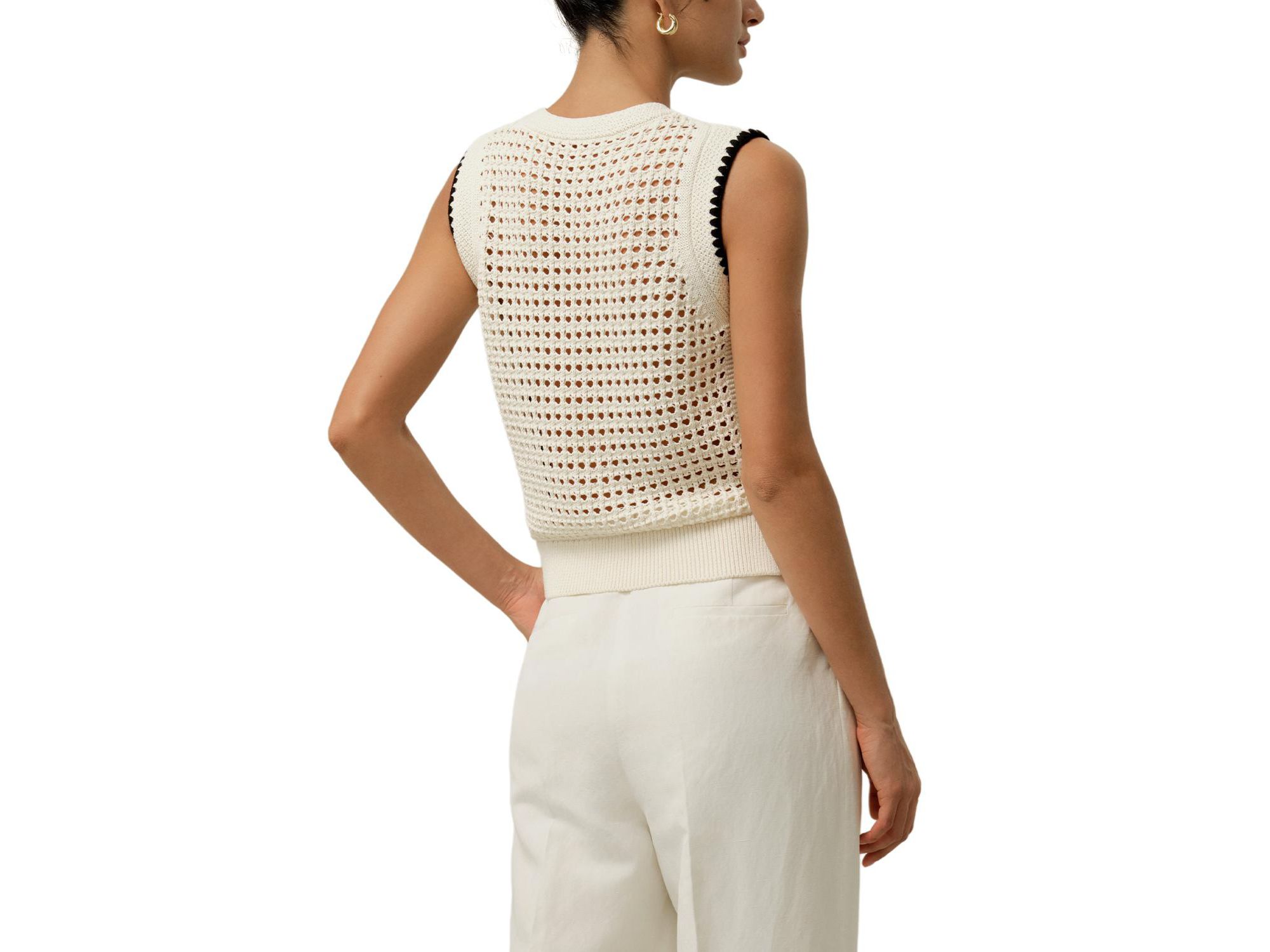 Toscana Pointelle Embroidered Vest — Image 8