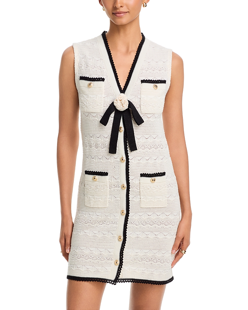 Self-Portrait Pointelle Knit Mini Dress