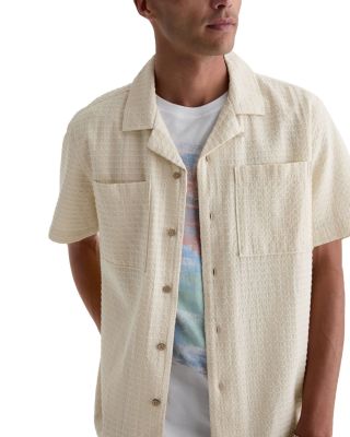 Relaxed Fit Camp Collar Textured Pocket Shirt
