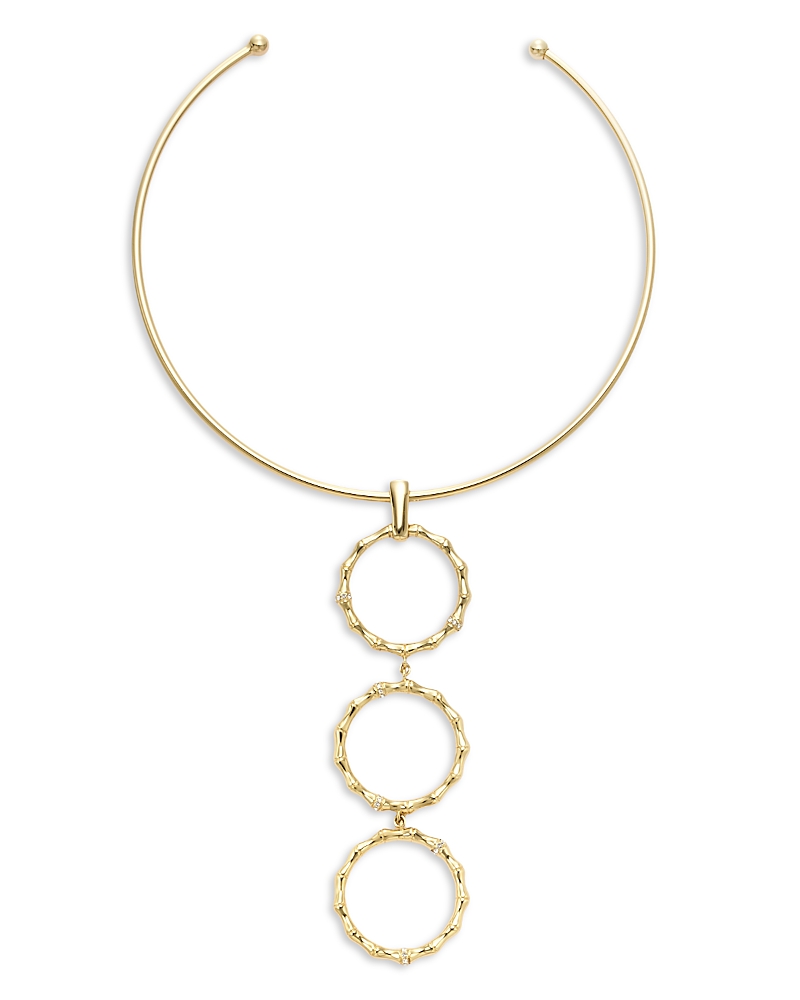 Ramy Brook Chiara Multi Ring Pendant Structured Choker Necklace, 4.85