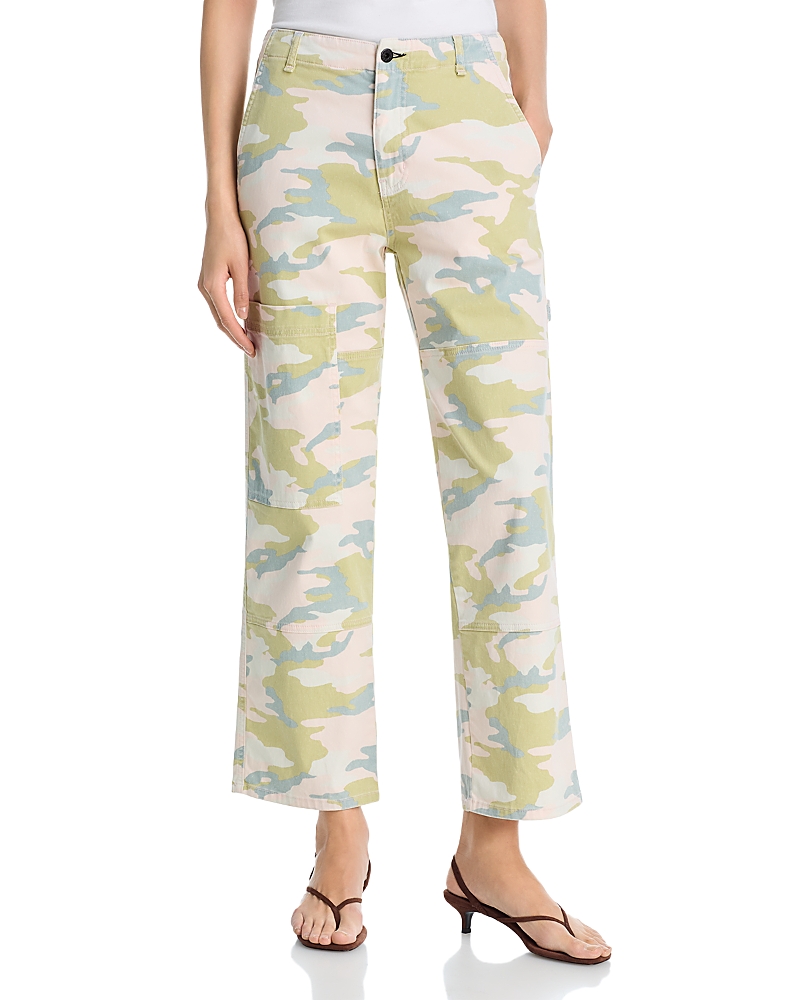 Askk Ny Carpenter High Rise Straight Jeans in Pink Camo