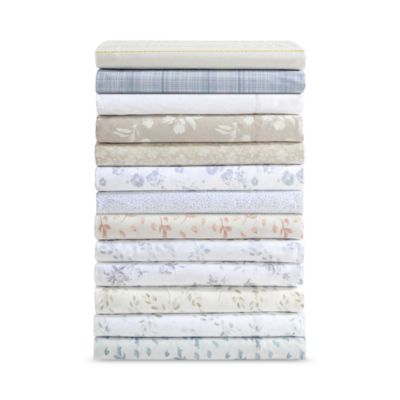 Multi Grid Washed Cotton Percale Sheet Set